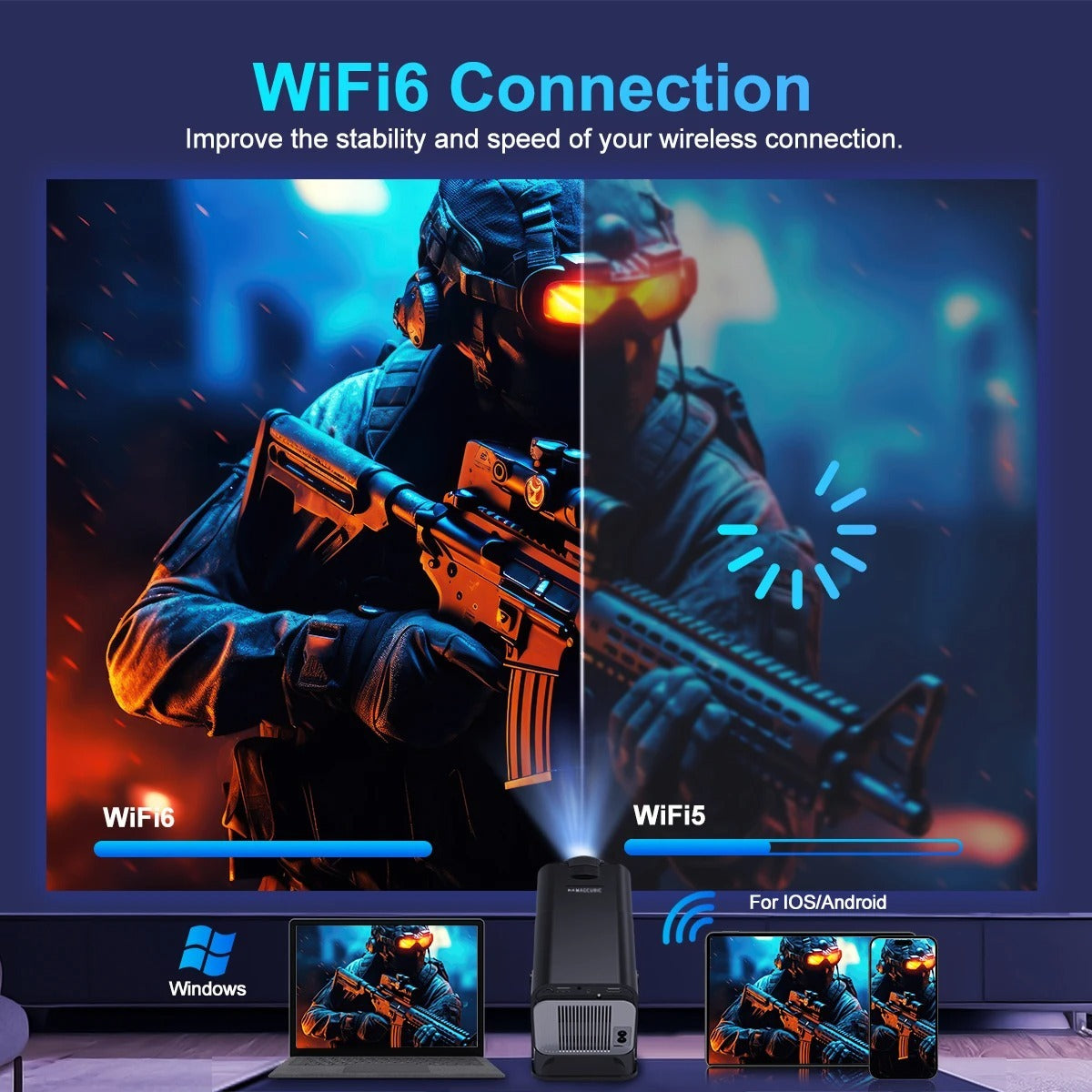VisionBeam 4K Smart Mini Projector: Wireless, Compact, Powerful Entertainment