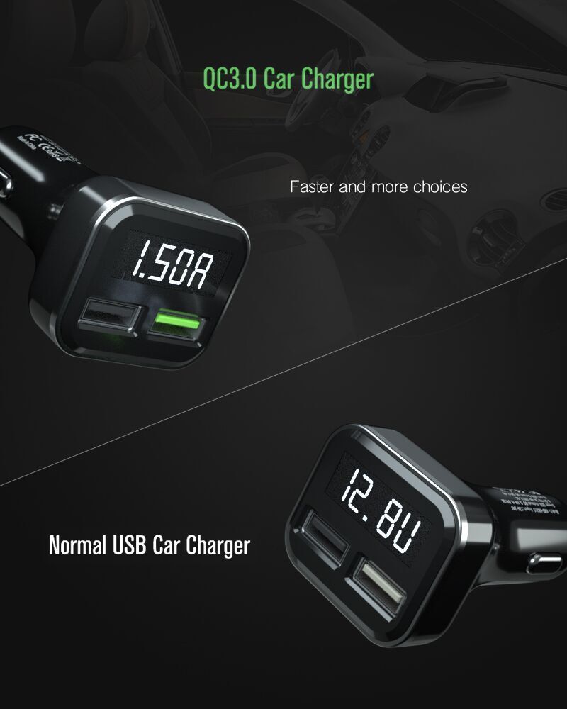 VoltAura™ LuxeCharge — Premium Car Charger with Display