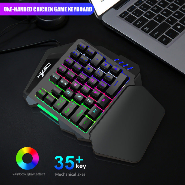 V100 SwiftStrike™ – One-Handed Mini Keyboard & Precision Mouse Combo