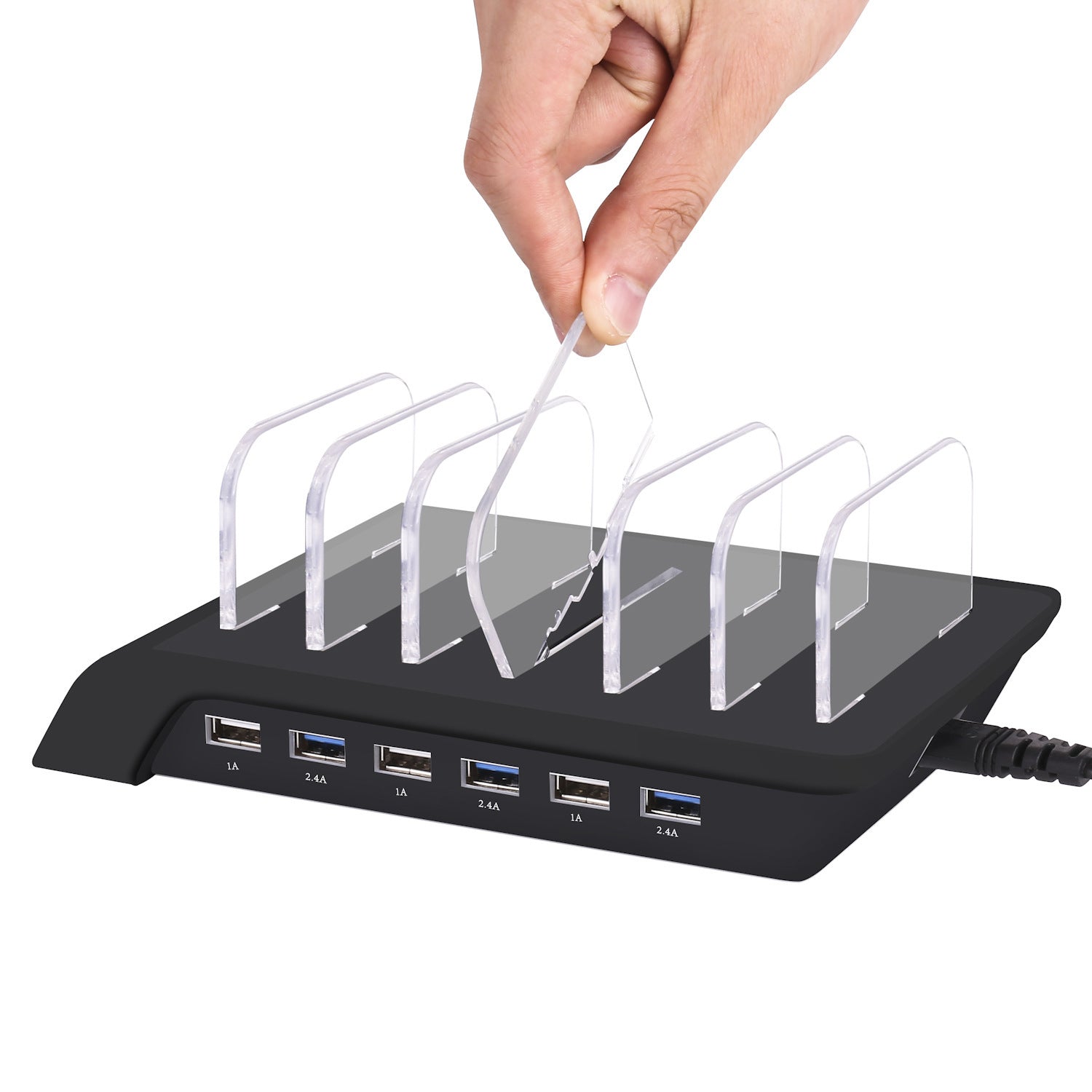 PowerHub 6-in-1 USB Charging Stand – Multi-Device Mobile Phone and Tablet Charger
