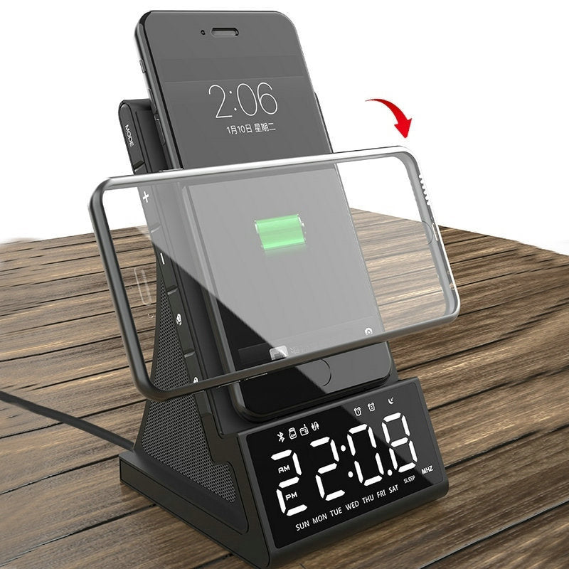 EchoCharge Luxe Wireless Charging Bluetooth LED Alarm Clock