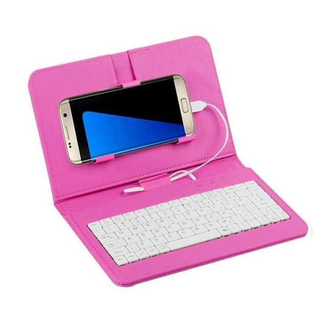 SlimPad™ Ultra-Thin Leather Bluetooth Keyboard Case for Mobile Phones – Elegance Meets Functionality