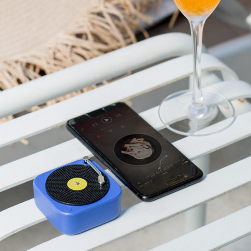 VinylWave Wireless Mini Portable Speaker
