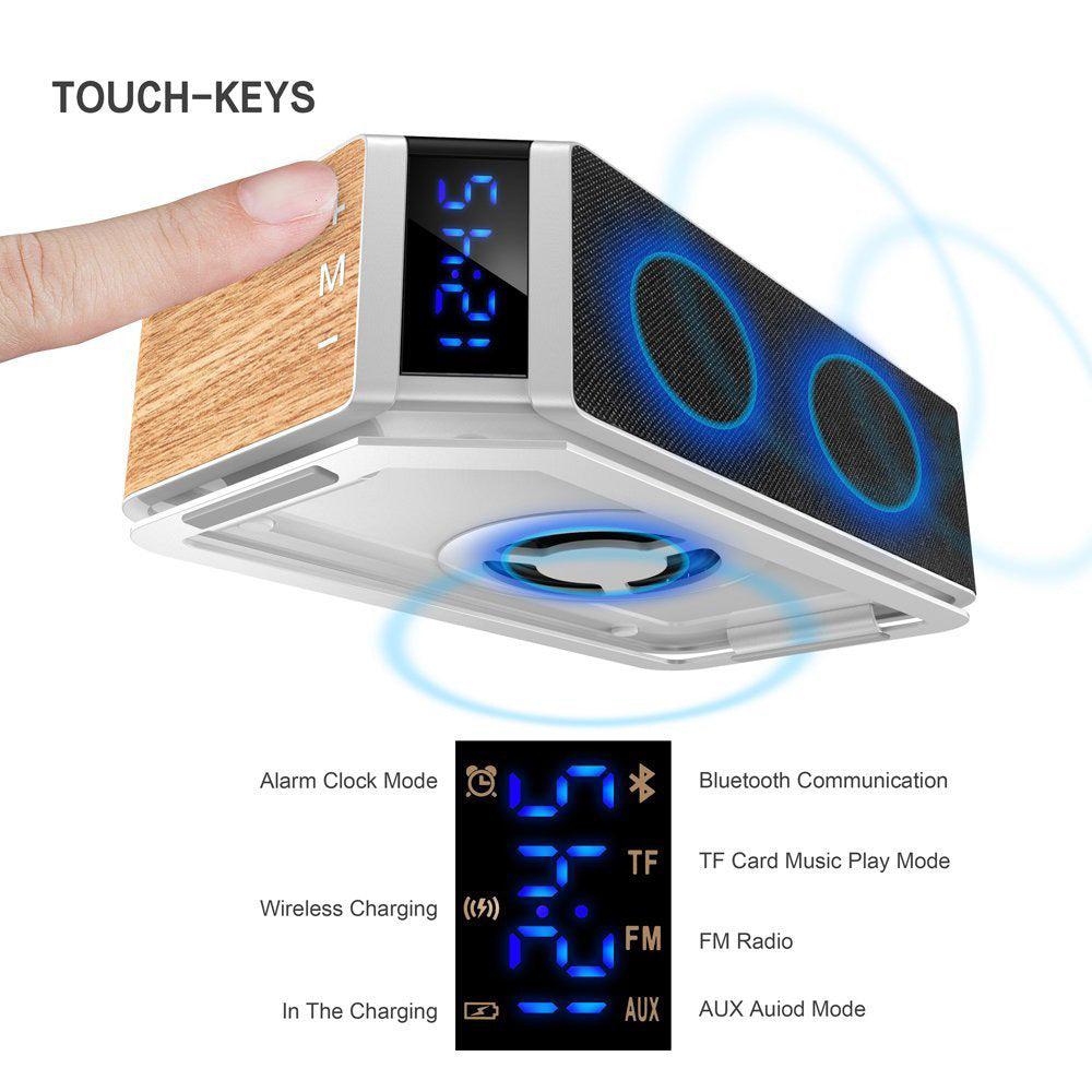 AuraSync™ 5-in-1 Wireless Charging Clock Speaker