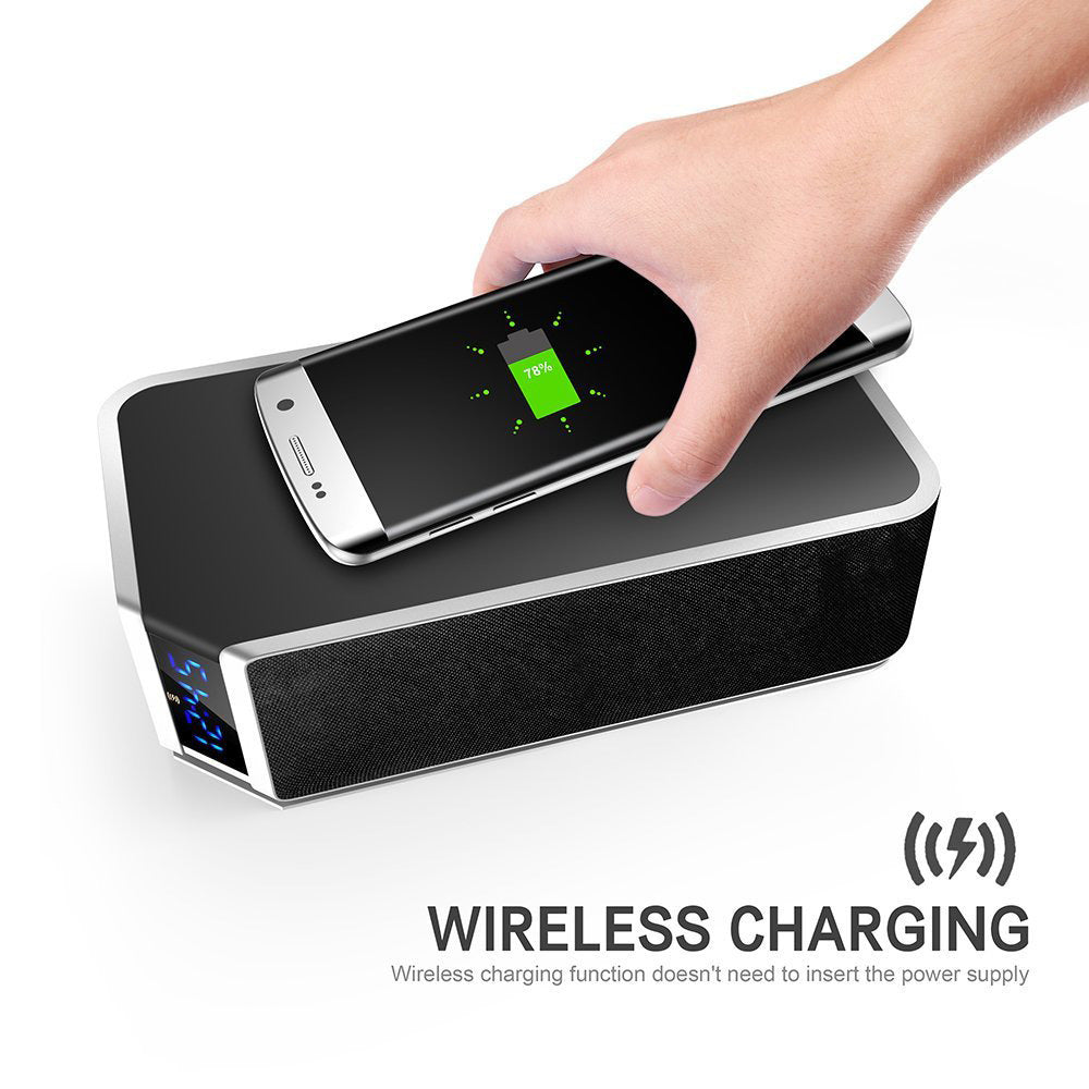 AuraSync™ 5-in-1 Wireless Charging Clock Speaker