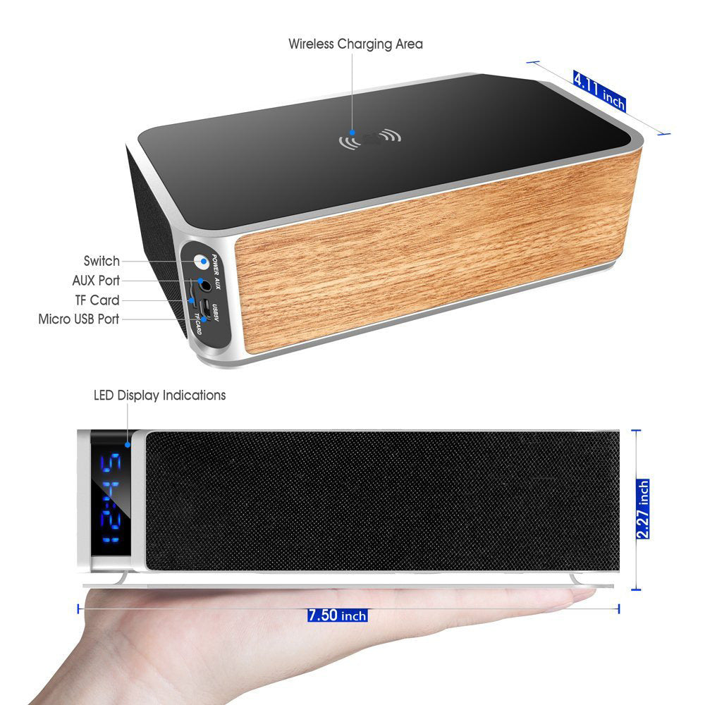 AuraSync™ 5-in-1 Wireless Charging Clock Speaker