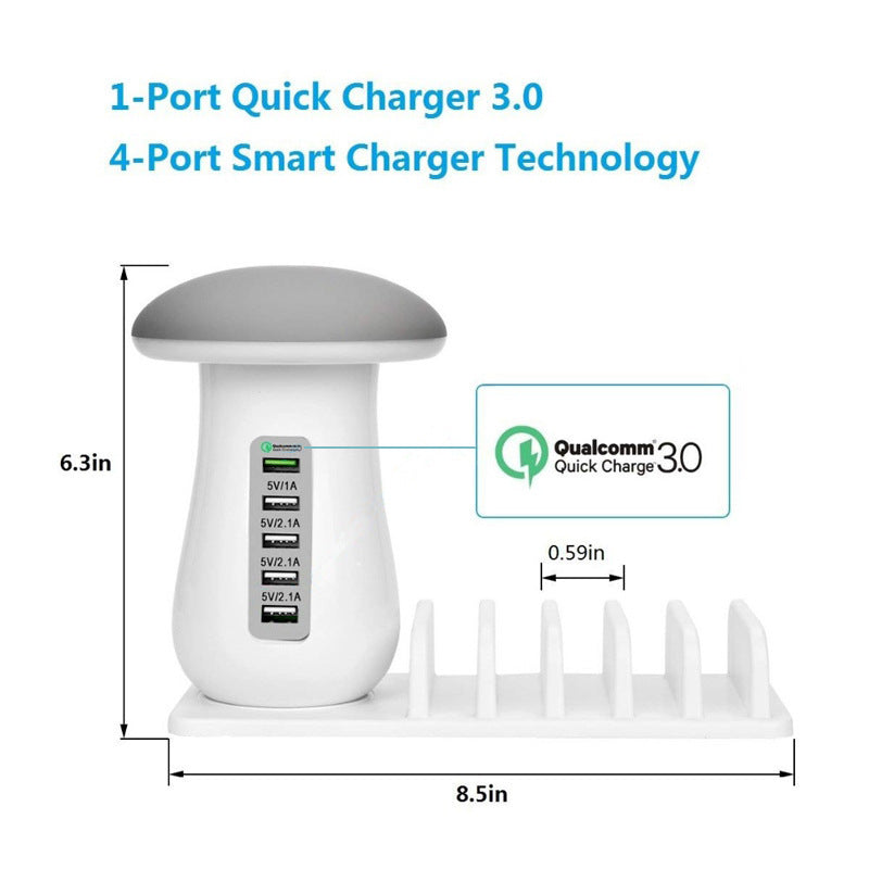 MushCharge™ 2-in-1 LED Lamp & USB Charger