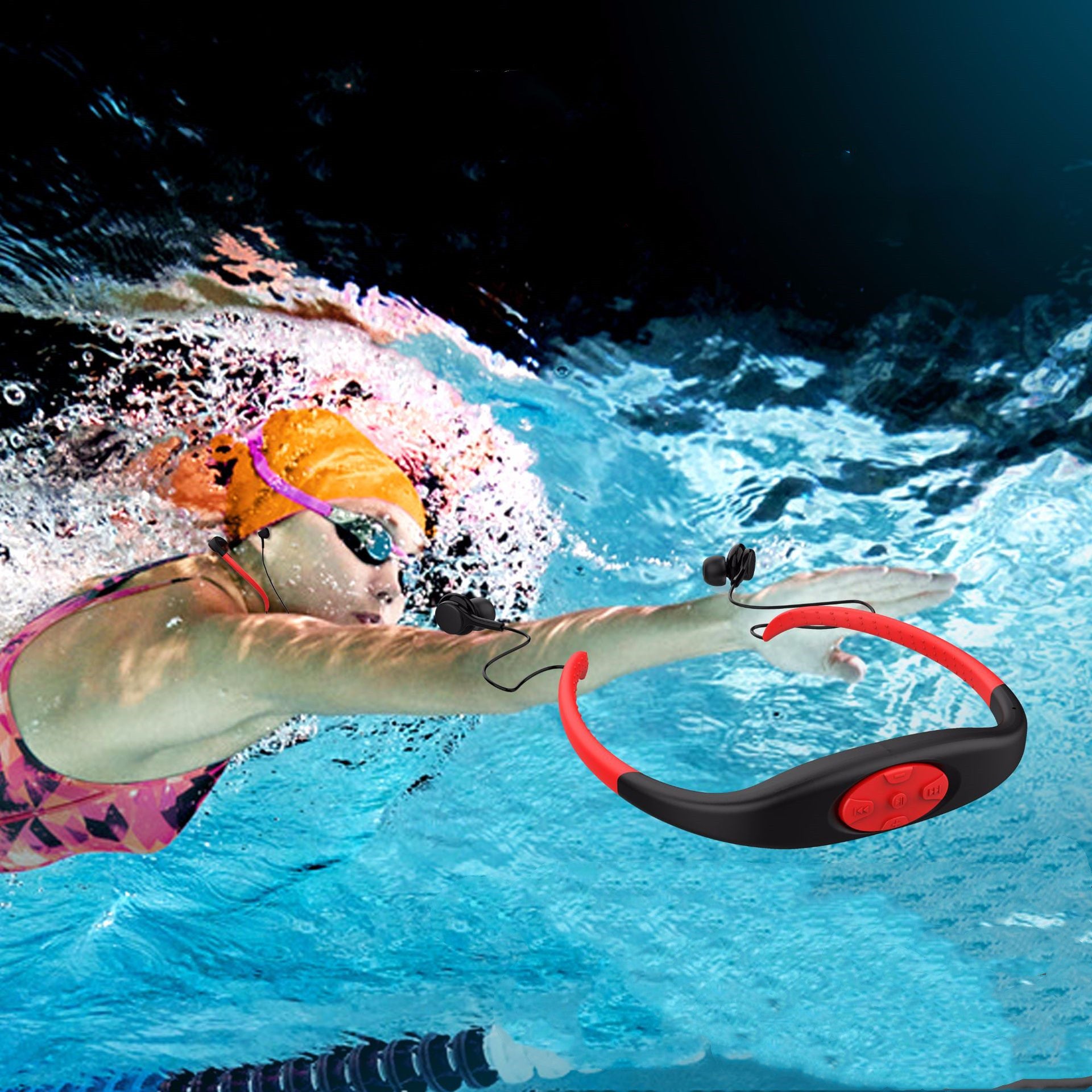 AquaBeat 2-in-1 Bluetooth Wireless Earphone & MP3 Music Player – IPX8 Waterproof Sport Neckband Stereo Headset