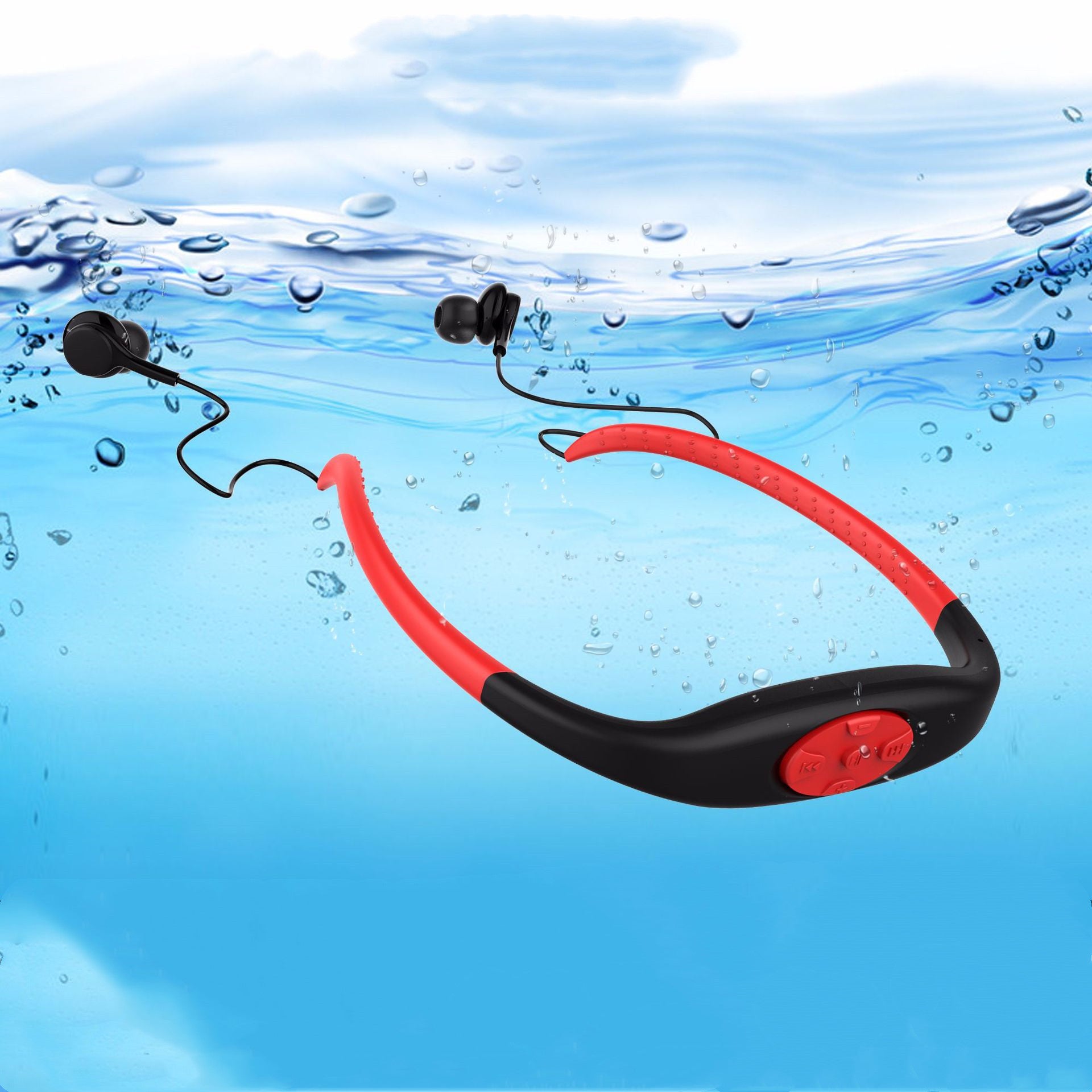 AquaBeat 2-in-1 Bluetooth Wireless Earphone & MP3 Music Player – IPX8 Waterproof Sport Neckband Stereo Headset