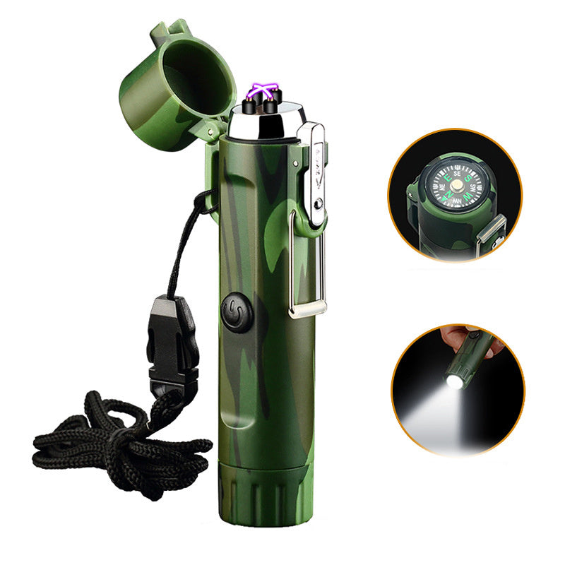 TrailBlaze™ – Outdoor Travel Compass & Rechargeable USB Pulse Lighter