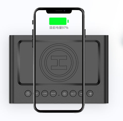EchoCharge™ Wireless Charging Bluetooth Speaker Clock