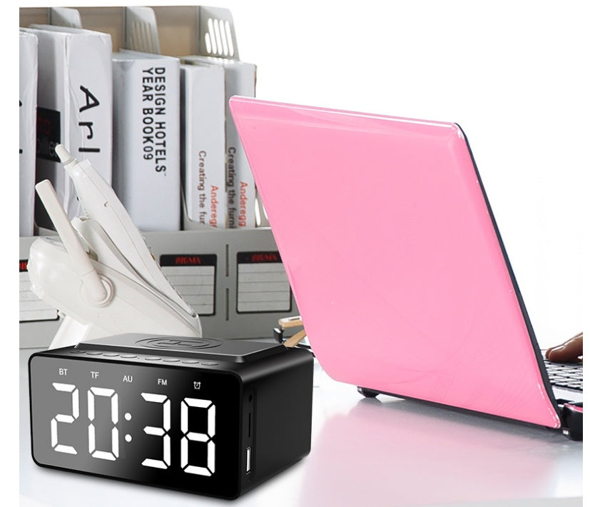 EchoCharge™ Wireless Charging Bluetooth Speaker Clock