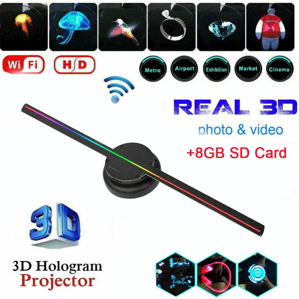 HoloSphere 3D Holographic Projection Advertising Machine – Floating LED Display with WiFi Control