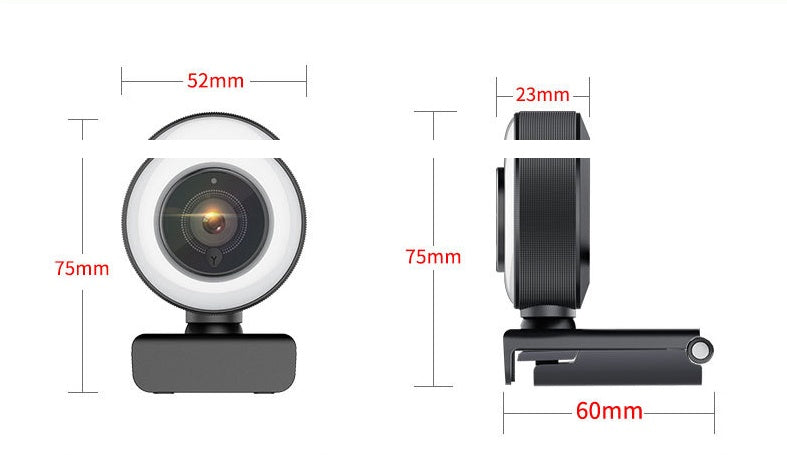 GlowCam 1080P Auto Focus USB Beauty Camera with Fill Light – Crystal Clear Video & Perfect Lighting for Every Shot