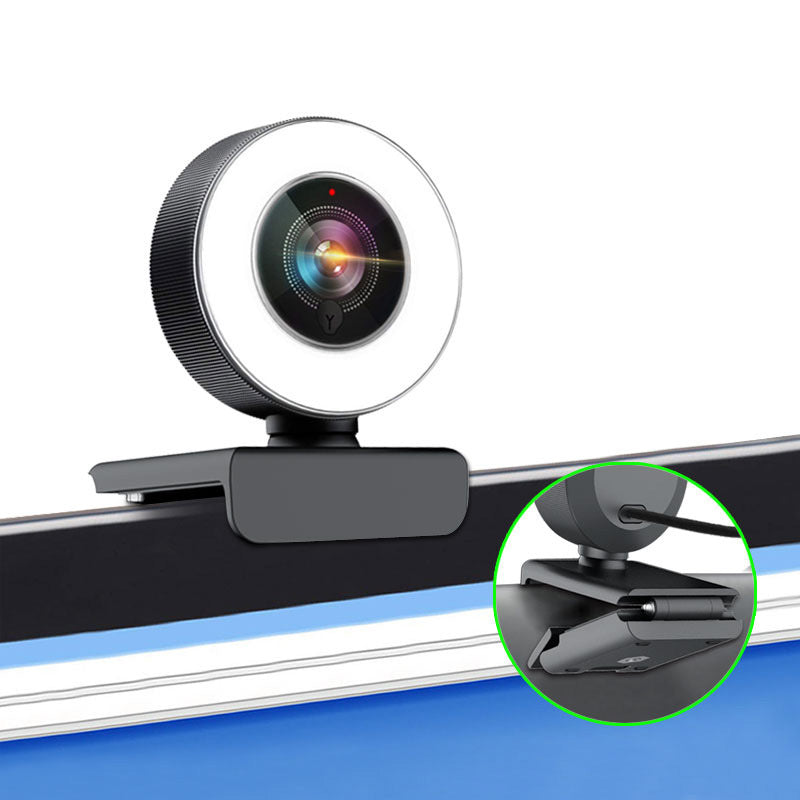 GlowCam 1080P Auto Focus USB Beauty Camera with Fill Light – Crystal Clear Video & Perfect Lighting for Every Shot