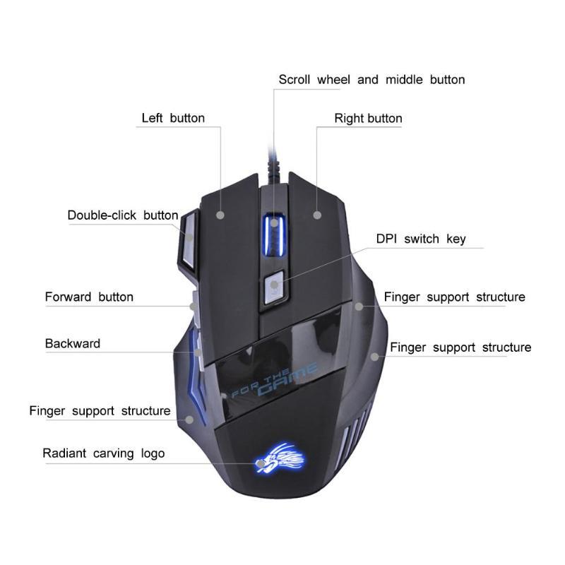 PhantomStrike™ - Wired Gaming Mouse 5500DPI with 7-Color LED Backlight