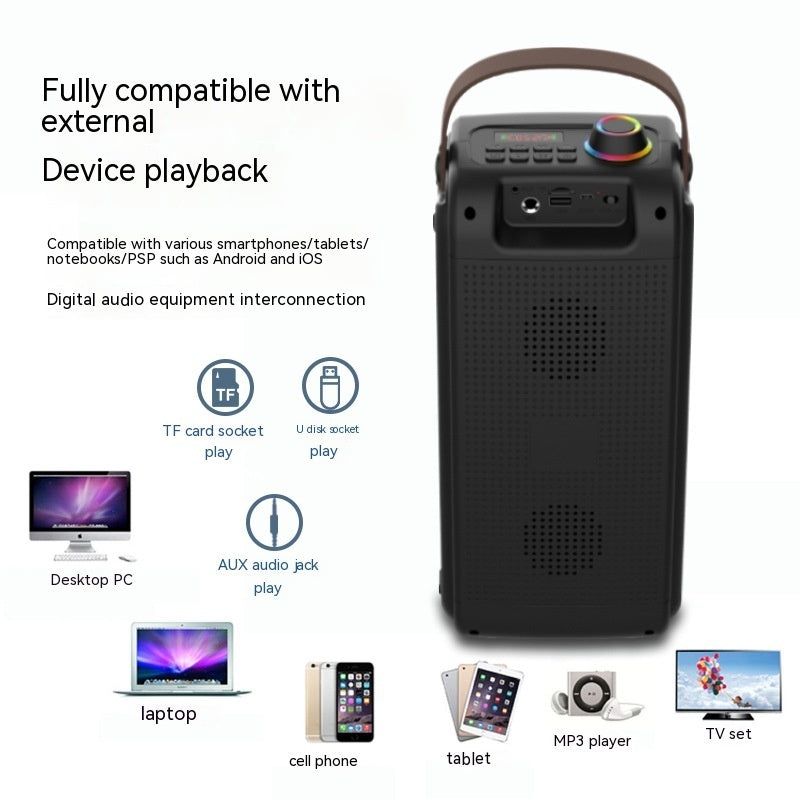GlowBeat Portable Bluetooth Speaker with Color Light Show