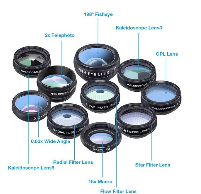 APEXEL 10-in-1 Universal Phone Lens Kit
