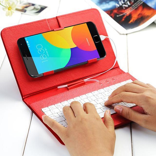 SlimPad™ Ultra-Thin Leather Bluetooth Keyboard Case for Mobile Phones – Elegance Meets Functionality
