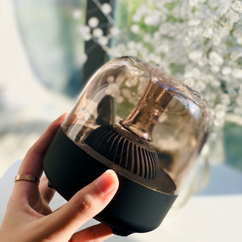 AquaBass™ Mini Bluetooth Speaker – Crystal Clear Sound in a Sleek Blue Glass Design