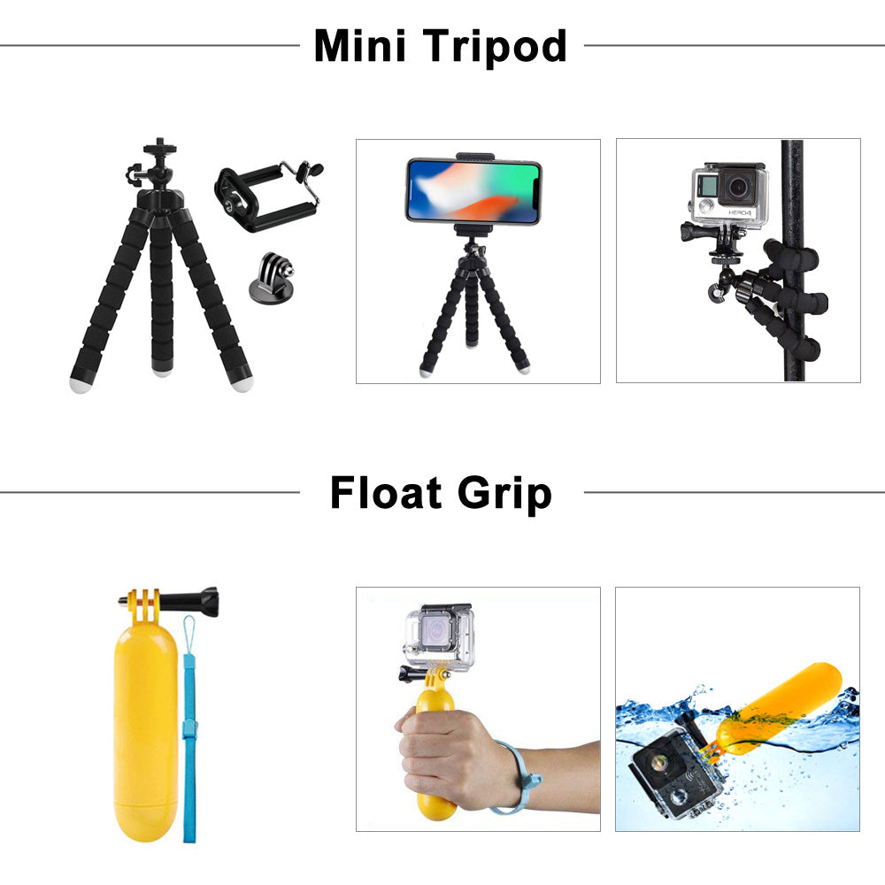 ActionPro™ 9-Piece Sports Camera Accessory Kit – All-In-One Adventure Gear