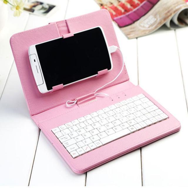 SlimPad™ Ultra-Thin Leather Bluetooth Keyboard Case for Mobile Phones – Elegance Meets Functionality