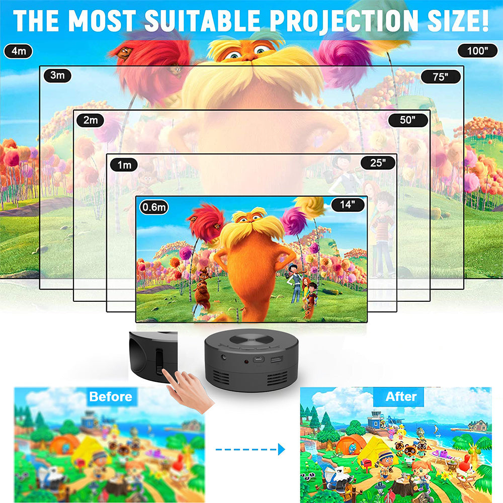 VisionPlay YT200 - Mini Home Projector for Kids & Families