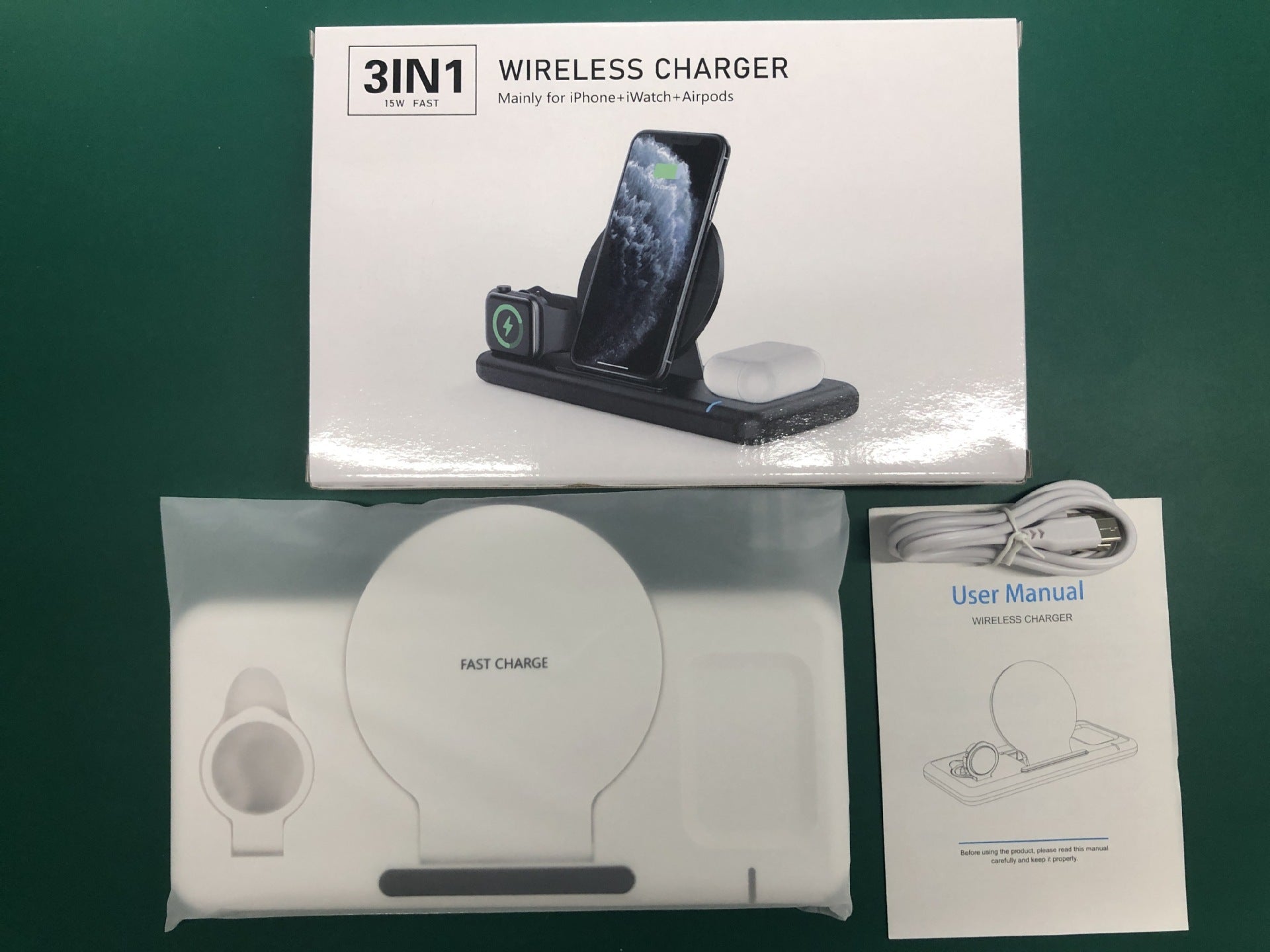 TriMagna™ Qi: Magnetic Qi Three‑in‑One Wireless Charging Station