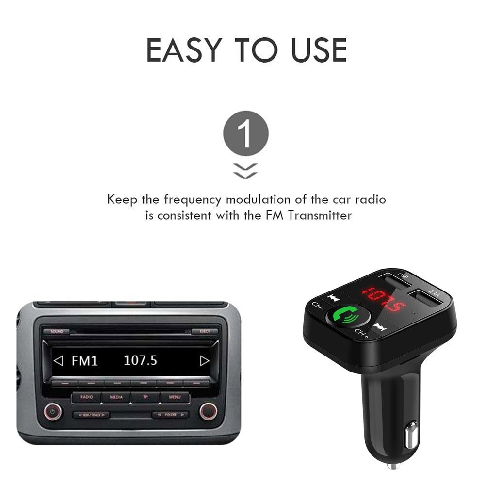 AutoTune FM Transmitter Car Charger Receiver – Wireless Audio & Fast Charging Solution
