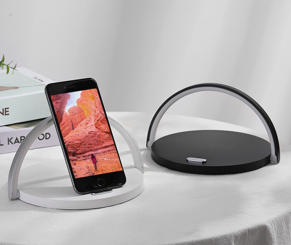 The GlowCharge Qi Wireless Charging Table Lamp