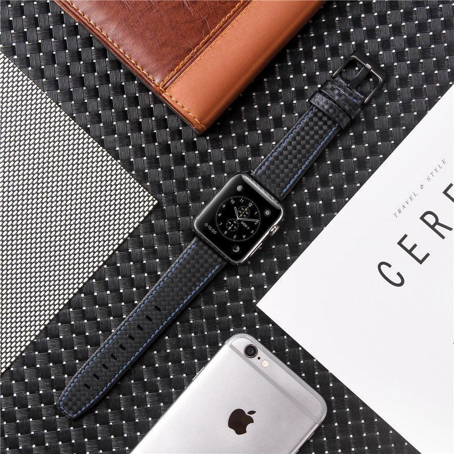 AetherLux™ CarbonCraft Leather Watch