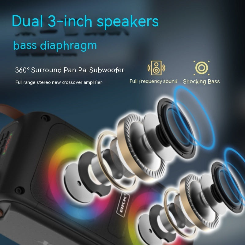 GlowBeat Portable Bluetooth Speaker with Color Light Show