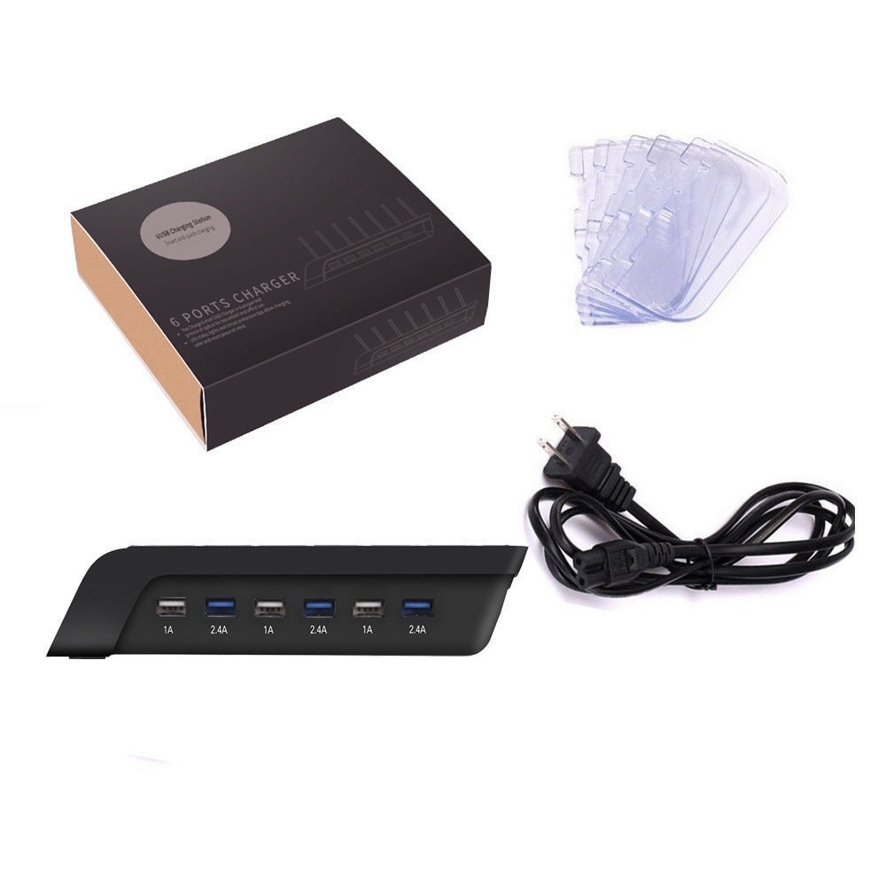 PowerHub 6-in-1 USB Charging Stand – Multi-Device Mobile Phone and Tablet Charger