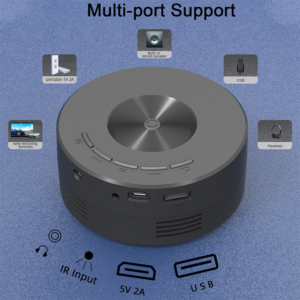VisionPlay YT200 - Mini Home Projector for Kids & Families