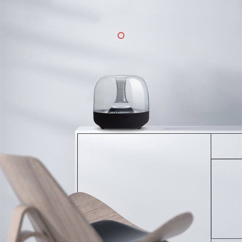 AquaBass™ Mini Bluetooth Speaker – Crystal Clear Sound in a Sleek Blue Glass Design