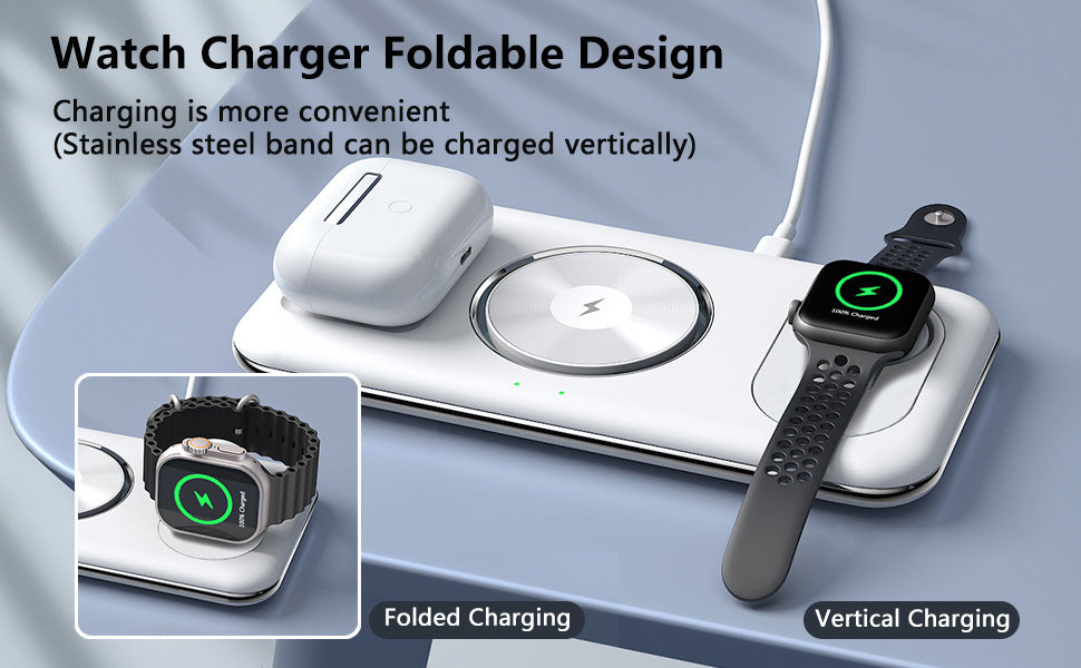 MagCharge Fold – Folding Magnetic Wireless Charger & Desktop Stand