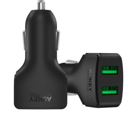 Aukey DuoVolt Élan – Ultra-Compact Dual USB Car Charger