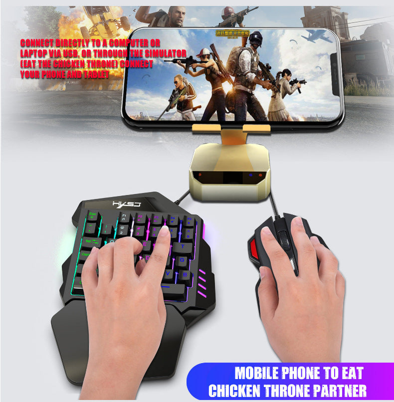 V100 SwiftStrike™ – One-Handed Mini Keyboard & Precision Mouse Combo