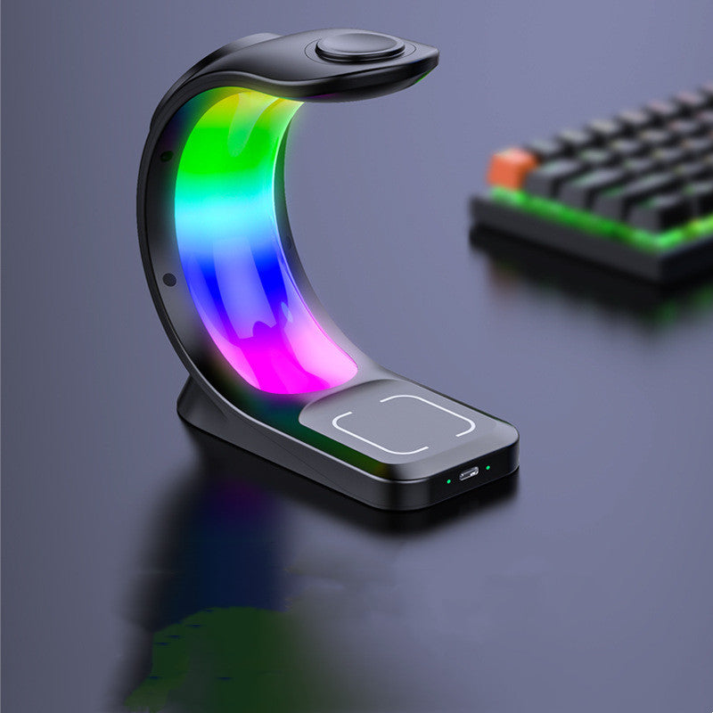PowerDock™ 4-in-1 Magnetic Wireless Charger – Fast Charging Station with Atmosphere Light for iPhone, AirPods Pro, and Apple Watch