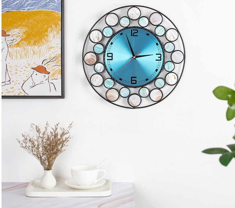 AquaLuxe ShellCraft Nordic Wall Clock
