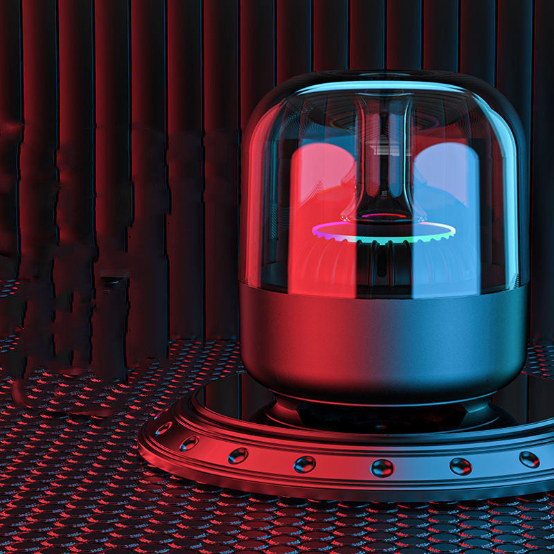 AquaBass™ Mini Bluetooth Speaker – Crystal Clear Sound in a Sleek Blue Glass Design
