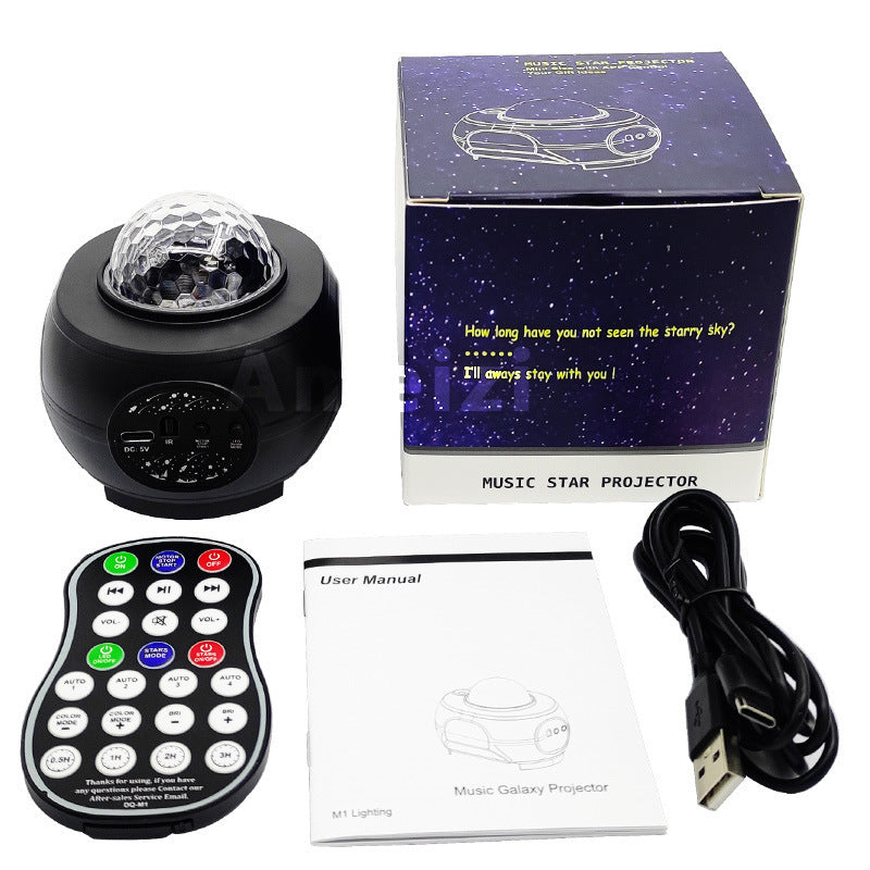 DreamScape Starry Sky Projector – Music-Activated Night Lamp for a Magical Atmosphere