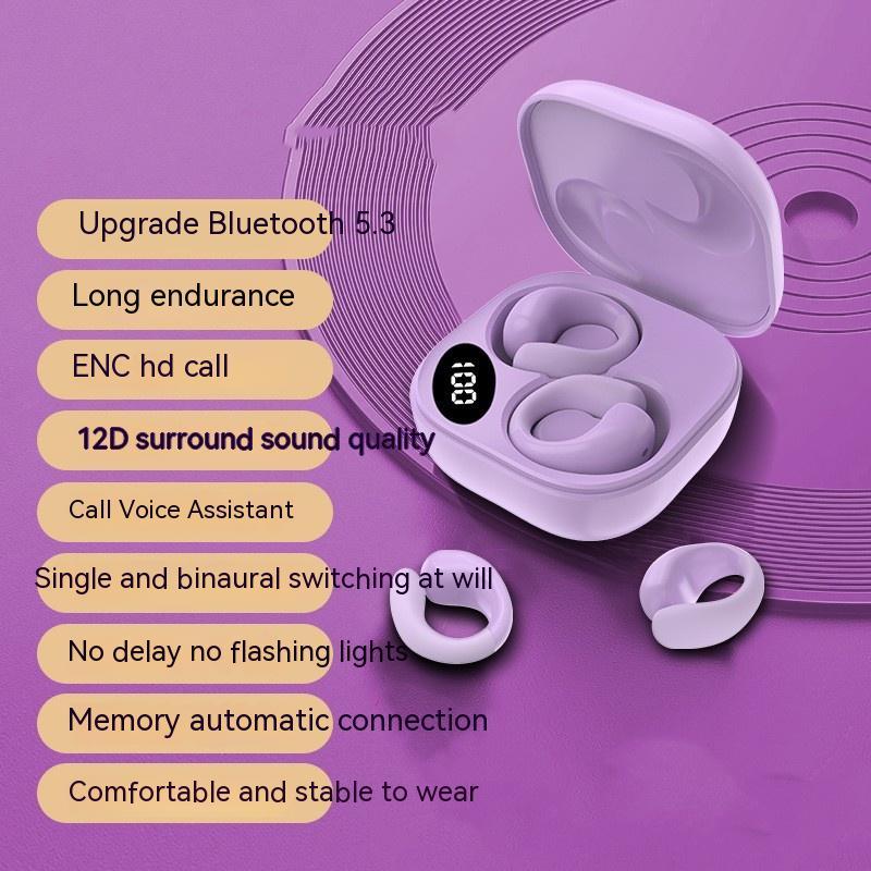 Ecliptix™ LED Digital Display Bluetooth Earclip Earphones – Smart, Stylish, and Superior Sound