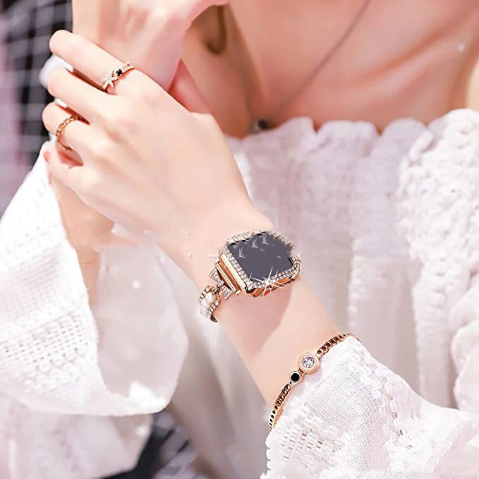 PearlCharm™ Smart Watch Pearl Bracelet – Elegant Smartwatch Band for the Stylish Tech Enthusiast