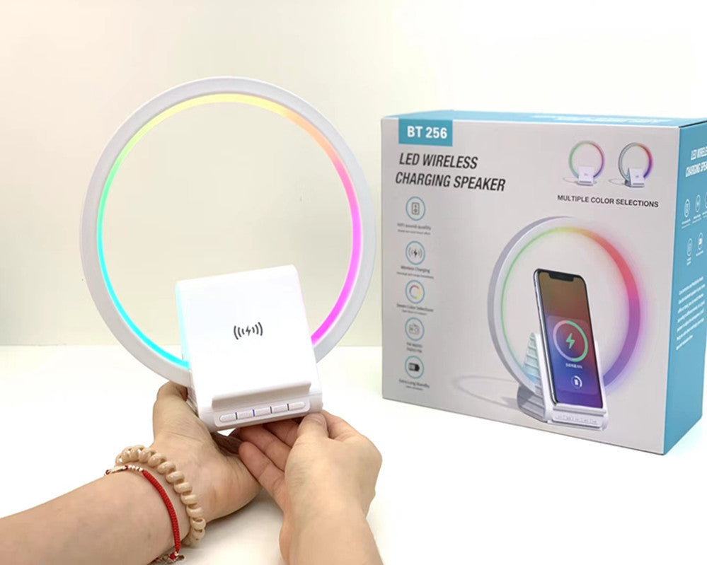 AuraWave™ — Smart Bluetooth Speaker with Ambience Light & 15W Wireless Charger