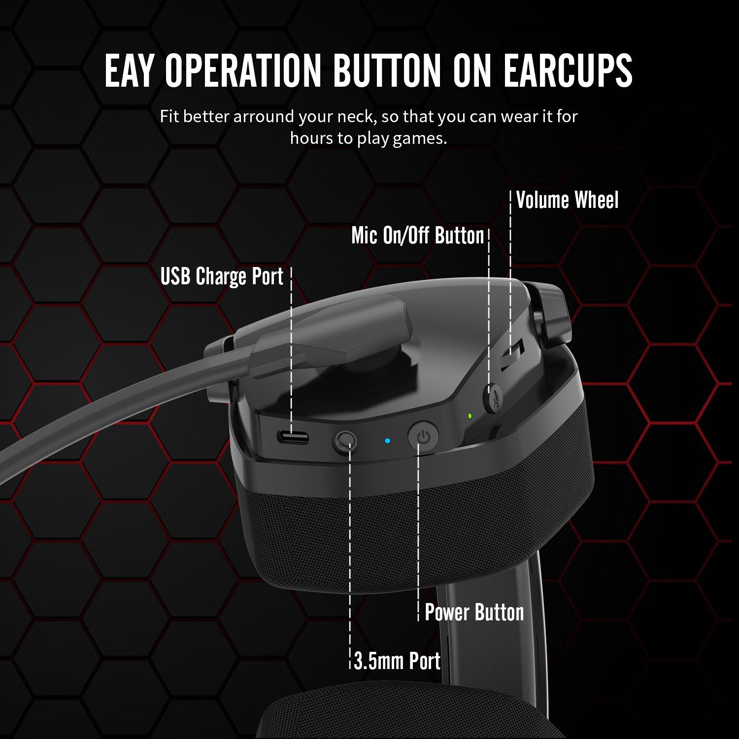 EchoSphere Pro™ – Wireless Gaming Headset with Active Noise Cancellation