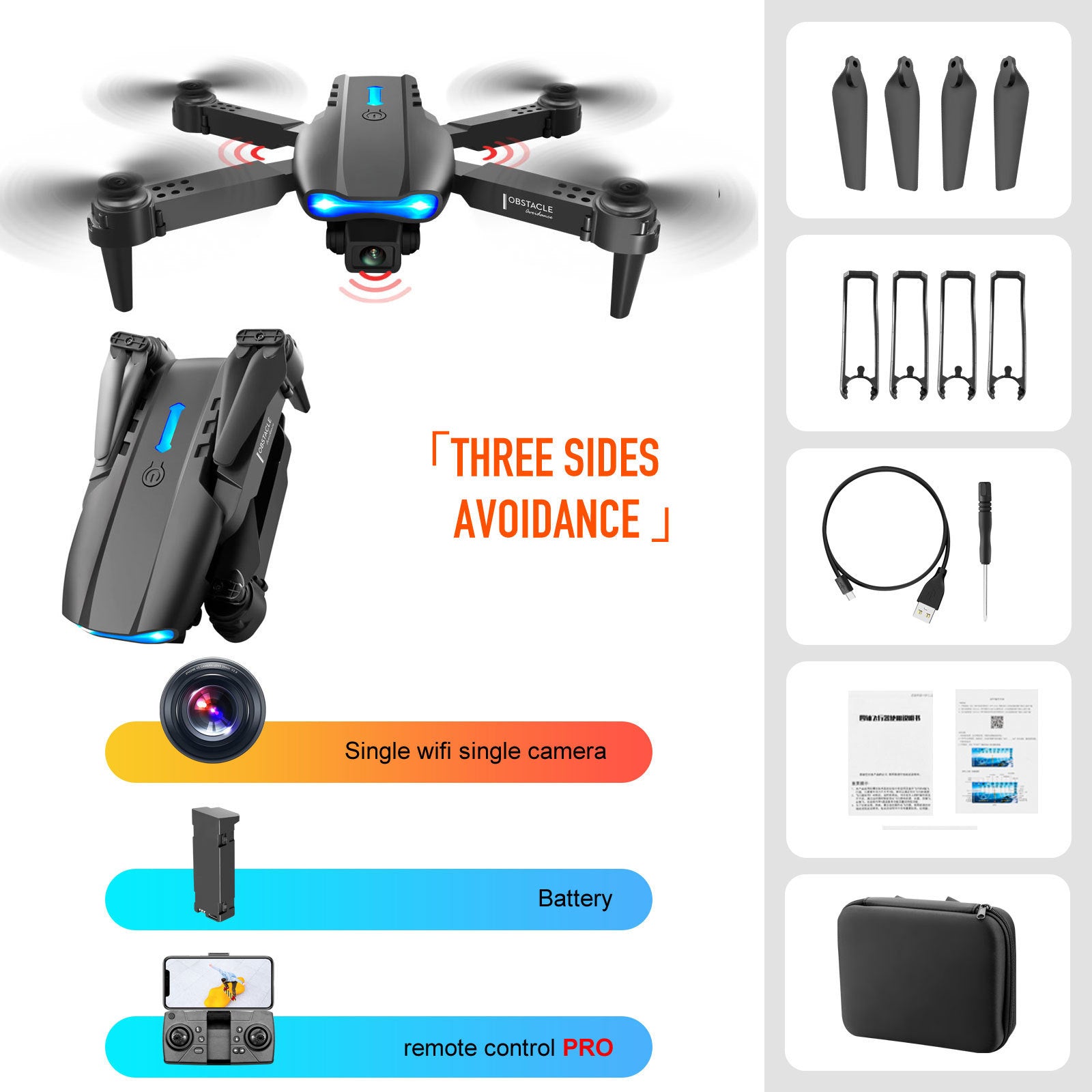 SkyMaster™ 4K Pro Drone – Dual Camera, Obstacle Avoidance & Remote Control