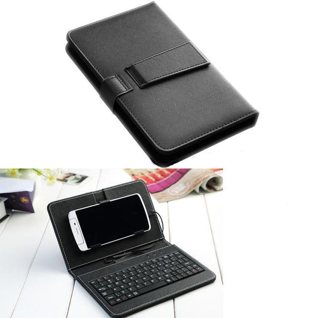 SlimPad™ Ultra-Thin Leather Bluetooth Keyboard Case for Mobile Phones – Elegance Meets Functionality