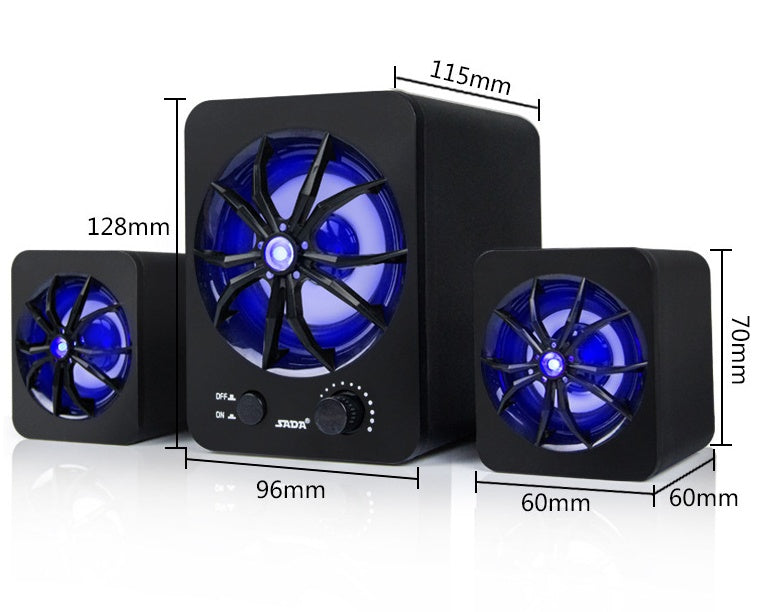 BassGlow™ 2.1 Multimedia Speaker System – Luminous Sound, Deep Bass, and Stunning Visuals