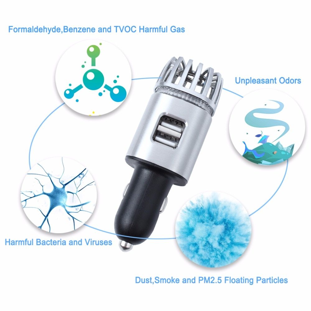 PureCharge Duo — 2-in-1 Car Charger & Air Purifier